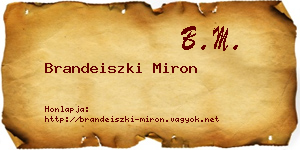 Brandeiszki Miron névjegykártya